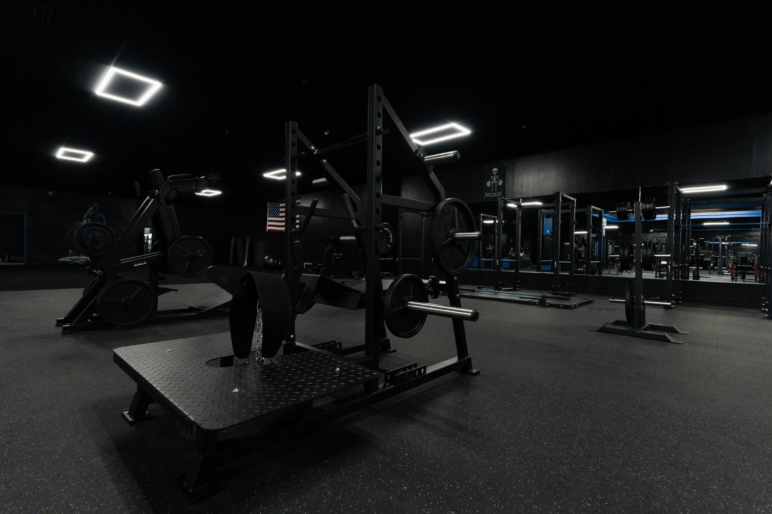 The training floor at Battle Crew Gym, a 24 hour gym in McHenry, IL